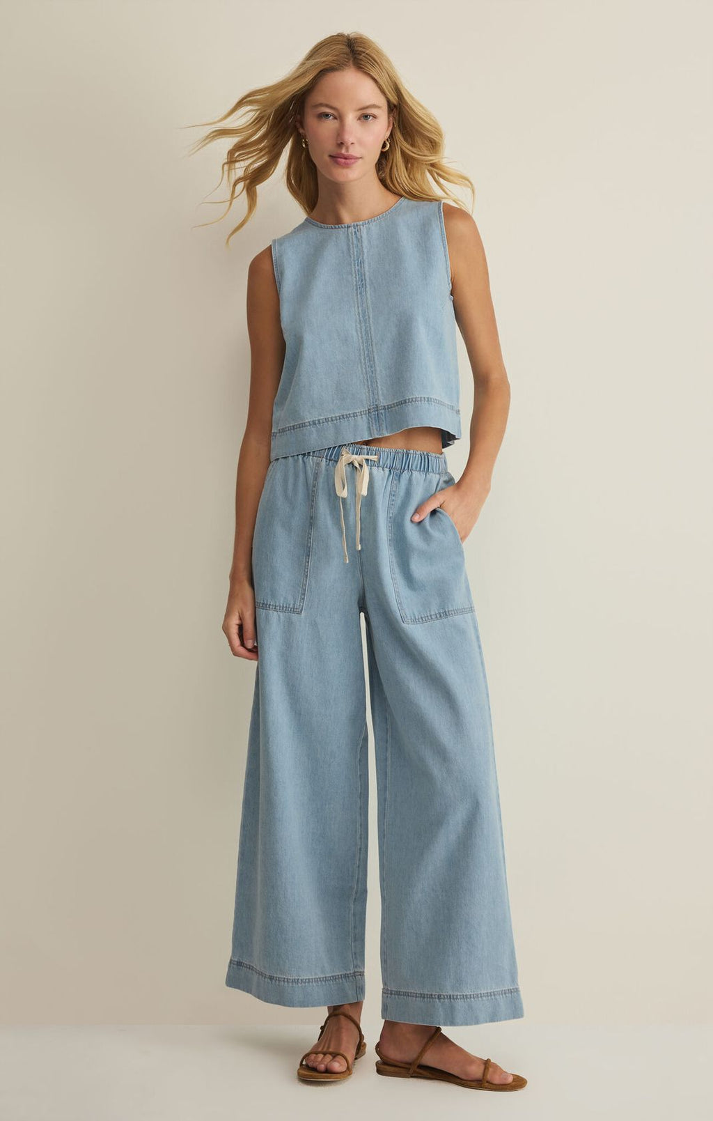 Z Supply Sun Seeker Denim Tank Coastal Water