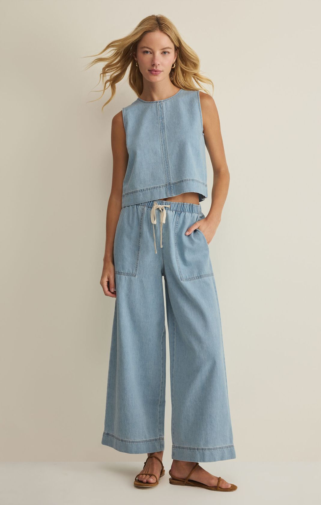 Z Supply Sun Seeker Denim Tank Coastal Water