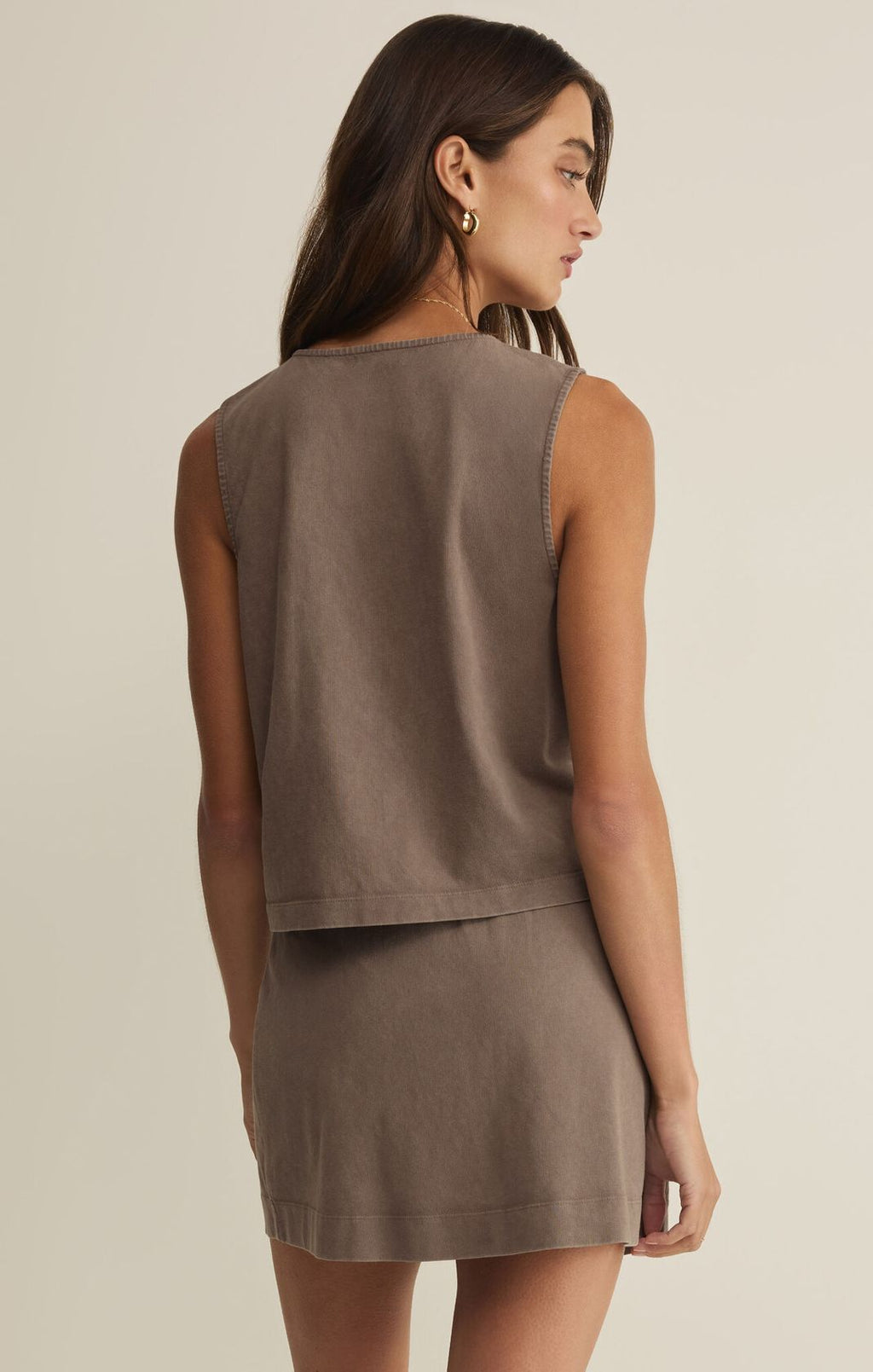 Z Supply Noelle Jersey Top Perfectly Taupe