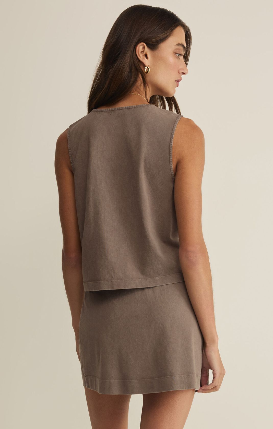 Z Supply Noelle Jersey Top Perfectly Taupe