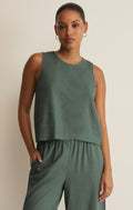 Z Supply Sloane Linen Top Everglade