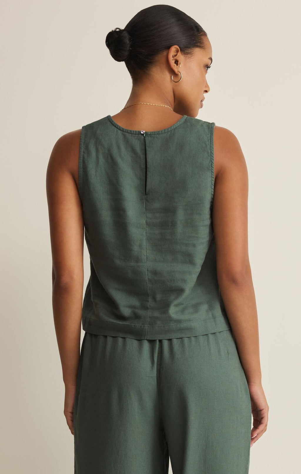 Z Supply Sloane Linen Top Everglade