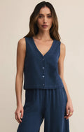 Solace Jersey Denim Top Indigo